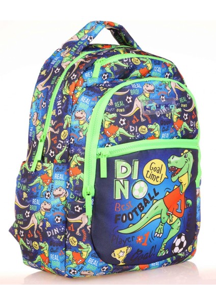 Kids Yeşil Mavi Dinazor Erkek Çocuk Okul Sırt Çantası