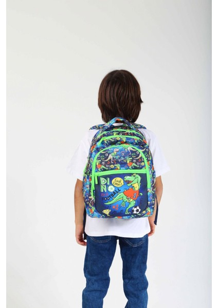 Kids Yeşil Mavi Dinazor Erkek Çocuk Okul Sırt Çantası fırsatları