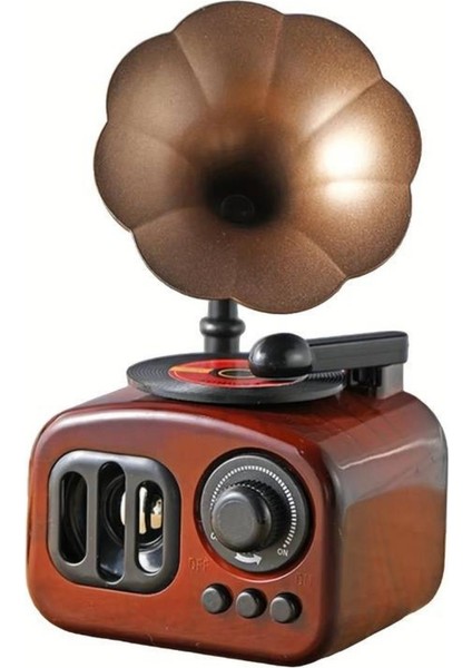 Radyo Gramafon Tasarımlı Kurmalı Müzik Kutusu