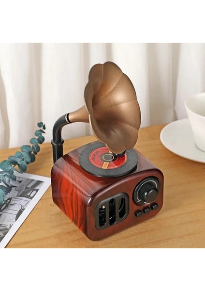 Radyo Gramafon Tasarımlı Kurmalı Müzik Kutusu
