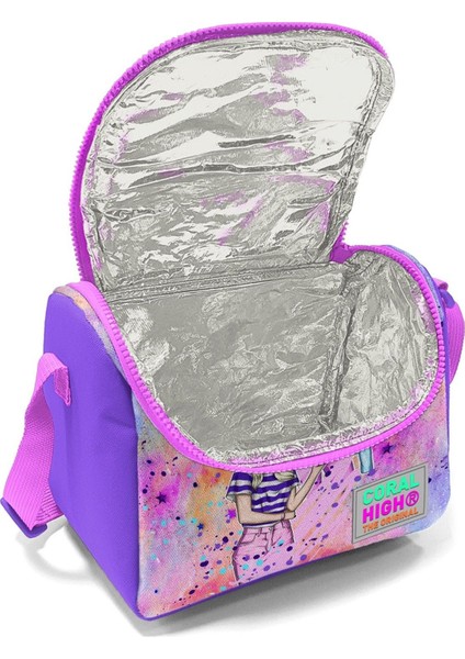 Pembe Mor Fashion Girl Desenli Kız Çocuk Isı Yalıtımlı Beslenme Çantası ve Kalemlik Seti fiyatları