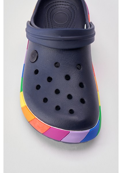 Samesa Lacivert Aksesuarlı Clogs Sabo Doktor Hemşire Hastane Eva Yazlık Plaj - Günlük Terlik fırsatları