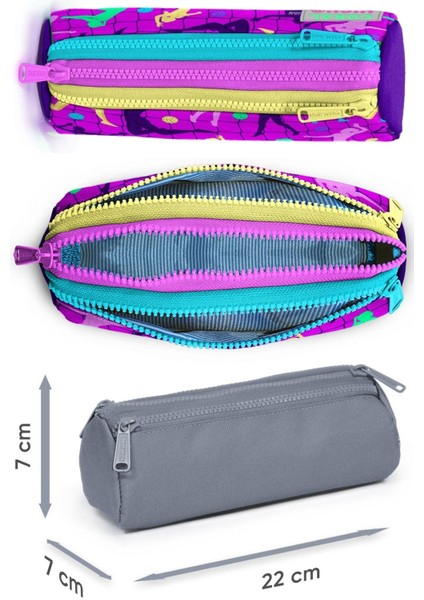 Pembe Mor Voleybol Desenli Kız Çocuk Isı Yalıtımlı Beslenme Çantası ve Kalemlik Seti modelleri