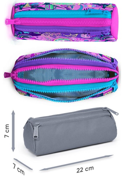 Grafiti Desenli Kız Çocuk Isı Yalıtımlı Beslenme Çantası ve Kalemlik Seti modelleri