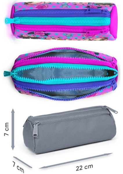 Pembe Köpek Desenli Kız Çocuk Isı Yalıtımlı Beslenme Çantası ve Kalemlik Seti modelleri