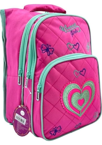 Waddell Bag Pembe Kalp Okul Sırt Çantası - Waddell Kız Okul Çanta Seti