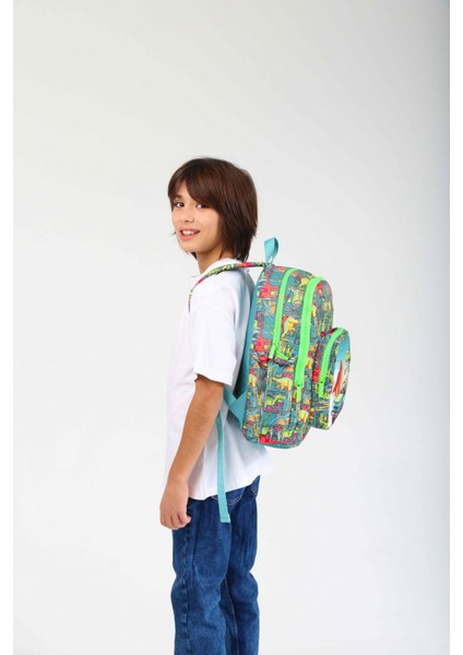 Yeşil Sevimli Dinazor Okul Sırt Çantası ve Kalemlik Seti - Erkek Çocuk fiyatları