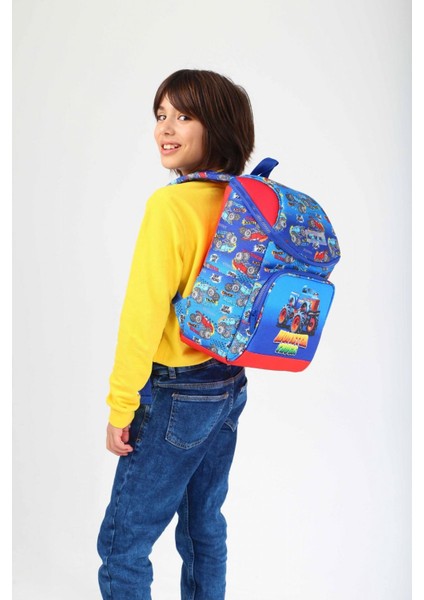 Mavi Kırmızı Kamyon Okul Sırt Çantası ve Kalemlik Seti - Erkek Çocuk fiyatları