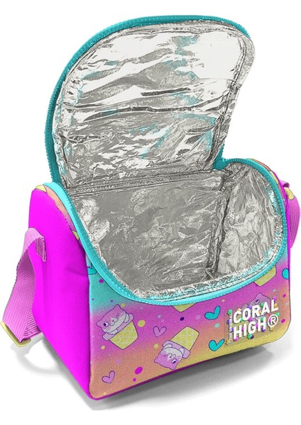 Kız Çocuk Üç Gözlü Ilkokul Çanta Seti - Renkli Dondurmalı Kedi Desenli modelleri