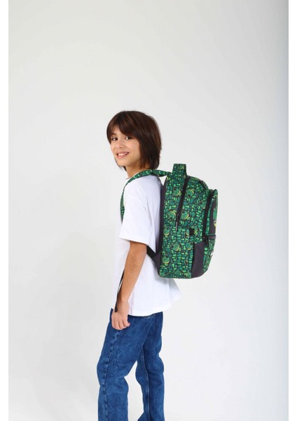 Kids Yeşil Ejderha Erkek Çocuk Okul Sırt Çantası modelleri