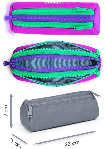 Pembe Mor Renk Geçişli Desenli Kız Çocuk Isı Yalıtımlı Beslenme Çantası ve Kalemlik Seti modelleri