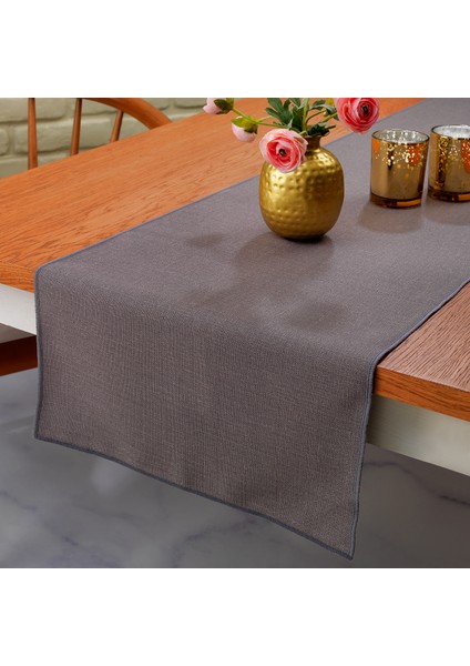 Home Bianca Keten Polyester Runner 40X160-GRI