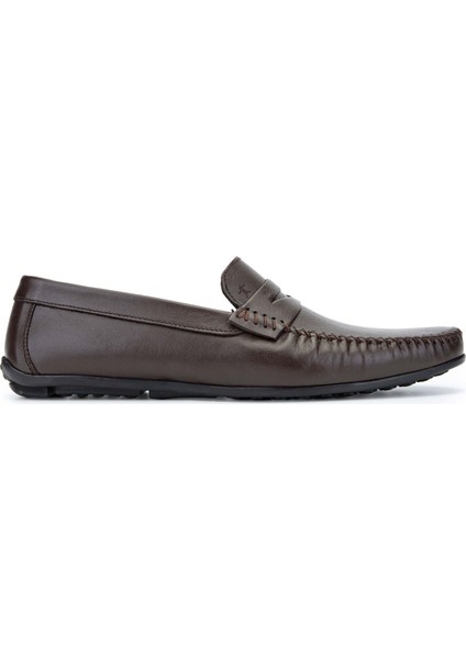 Erkek Deri Kahverengi Loafer Ayakkabı 572 200 Erk Ayk Y24 Kahve