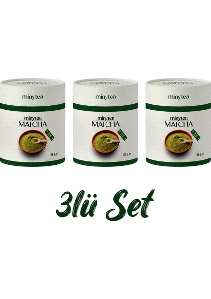 Matcha Çayı Doğal Detox Maça Tozu 50gr. 3'lü Set (Saf Matcha)