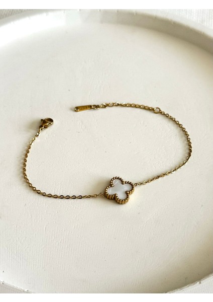 Kadın Çelik Bileklik Tekli Sedef Yonca Kararmaz Bileklik