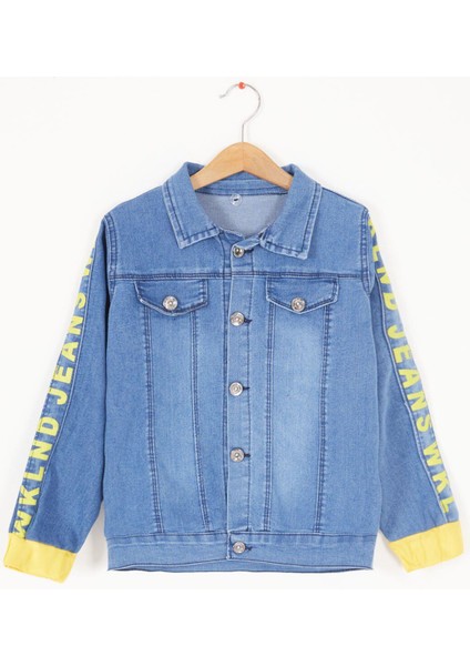 Kapüşonlu Wklnd Kot Erkek Çocuk Ceket - Mavi-Sarı indirimleri
