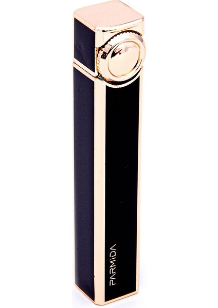 Slim Siyah-Gold Soft Flame Metal Çakmak
