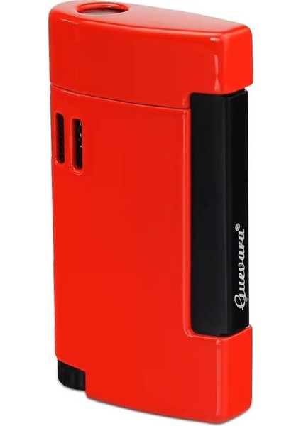 Tek Torch Pürmüz Kırmızı-Siyah Metal Puro Çakmağı