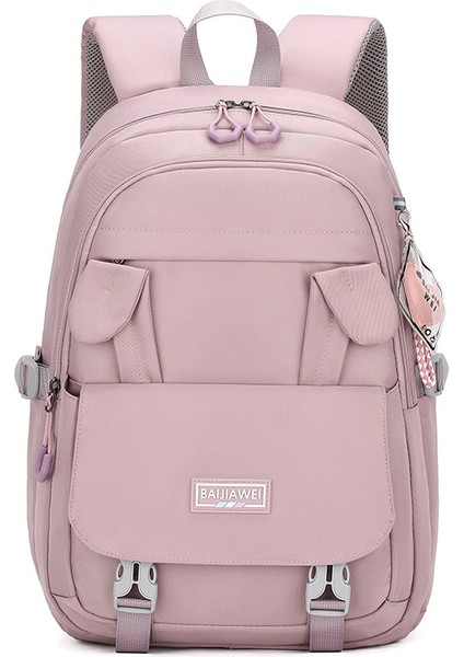 Moda Düz Renk Büyük Kapasiteli Seyahat Koleji Sırt Çantası Sırt Çantası 15,6 Inç Dizüstü Bilgisayara Uygun (Mor) (Yurt Dışından)