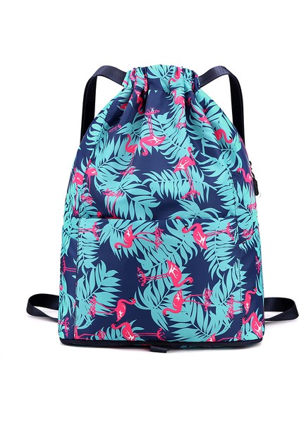 Ipli Sırt Çantası, Ipli Katlanabilir Büyük Kapasiteli Kuru-Islak Ayırma Seyahat Spor Sırt Çantası-Flamingo (Yurt Dışından)