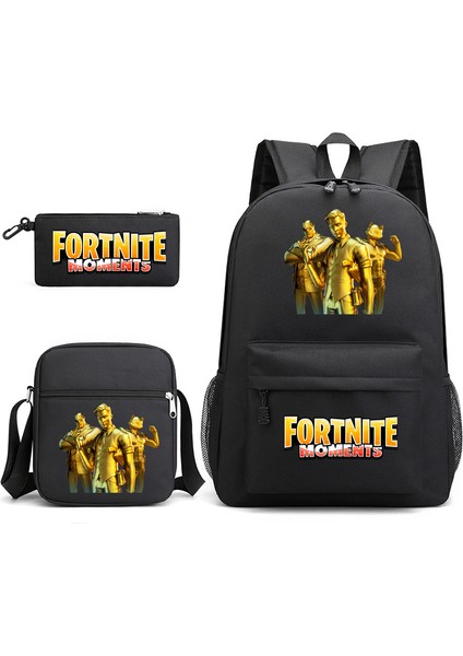 Futbol Yıldızı Messi Sırt Çantası Seti-Su Geçirmez Tuval Seyahat Sırt Çantası 3 Parça Sırt Çantası Omuz Çantası Mini Kılıf Seti (Yurt Dışından)