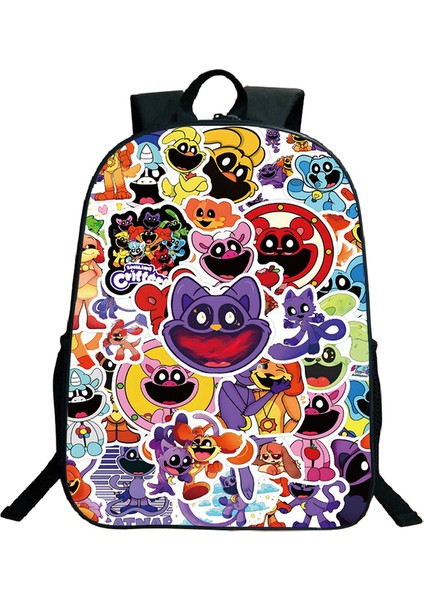 Naylon Smilings Critter Baskı Sırt Çantaları Genç Büyük Kapasiteli Okul Çantası Erkek Kız Karikatür Seyahat Sırt Çantası Erkek Kadın Sırt Çantası (Yurt Dışından)