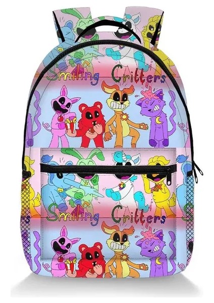 40*31*14 cm Gülümseyen Critters Sırt Çantası Gülümseyen Critters Okul Çantası Büyük Kapasiteli Çok Amaçlı Çanta Çocuklar Için Doğum Günü Noel (Yurt Dışından)