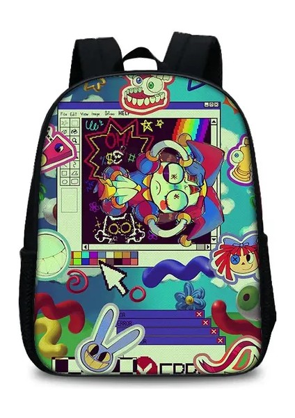 Inanılmaz Dijital Sirk Sırt Çantası 35X27X12 cm Dizüstü Bilgisayar Mochila Çantası Yaratıcı Karikatür Anime Oyunu Sevimli Okul Çantası Büyük Kapasiteli Ki (Yurt Dışından)