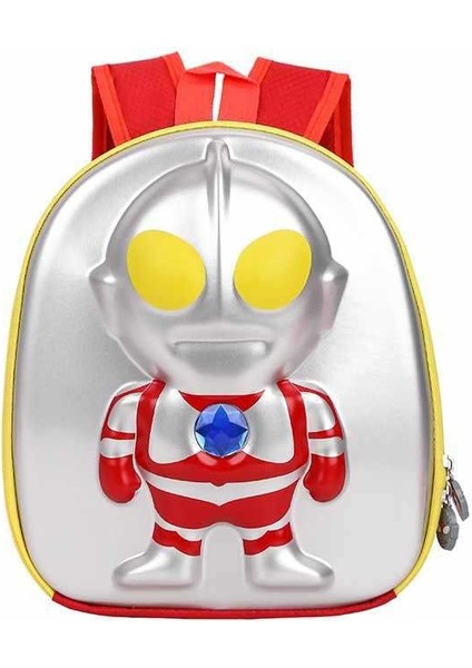 Karikatür Çanta Bebek Sevimli Çanta Sırt Çantası Erkek Kız Çocuk Anaokulu-Kırmızı 3D Ultraman (Yurt Dışından)