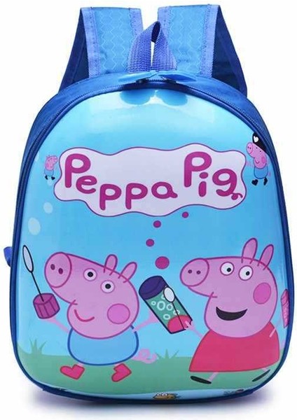 Karikatür Çanta Bebek Sevimli Çanta Sırt Çantası Erkek Kız Çocuk Anaokulu-Mavi Kabarcık Piggy (Yurt Dışından)