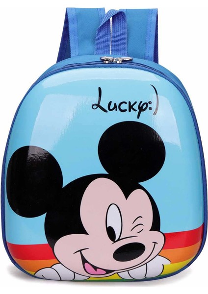 Karikatür Çanta Bebek Sevimli Çanta Sırt Çantası Erkek Kız Çocuk Anaokulu-Mavi Mickey (Yurt Dışından)