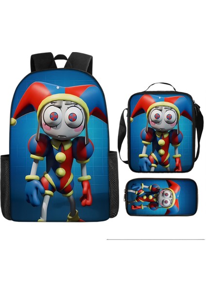 Büyülü Dijital Sirk Inanılmaz Dijital Sirk Öğrenci Çocuk Anaokulu Okul Çantası Üç Parçalı Set (Yurt Dışından)