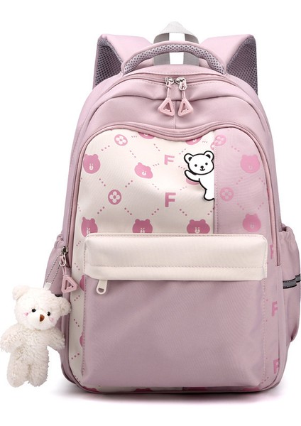 Y2K Estetik Iğneler ve Aksesuarlarla Sevimli Sırt Çantası Günlük Kullanım Için Büyük Kapasiteli Su Geçirmez Naylon Sırt Çantası (Pembe) (Yurt Dışından)