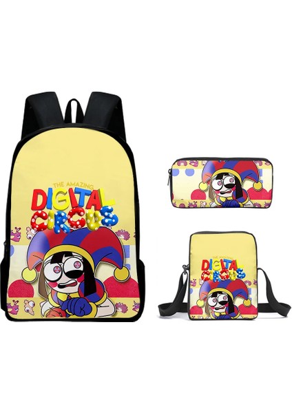 3 Parçalı Inanılmaz Dijital Sirk Okul Çantası Sırt Çantası Öğrenci Sırt Çantası Inanılmaz Dijital Sirk Sırt Çantası Kalem Kutusu Seti (Yurt Dışından)