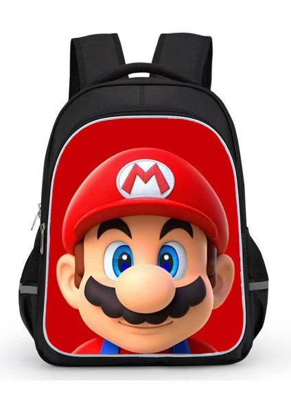 Mario Oyunu Karikatür Çocuk BACKPACKS15 Inç Cosplay Çift Omuz Çantası Seyahat Çantası Kız Erkek Için Hafif Dayanıklı Yürümeye Başlayan Sırt Çantası (Yurt Dışından)