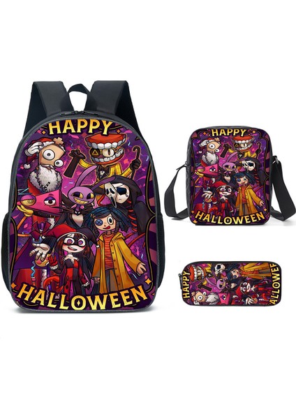 Büyülü Dijital Sirk Inanılmaz Dijital Sirk Öğrenci Çocuk Anaokulu Okul Çantası Üç Parçalı Set (Yurt Dışından)