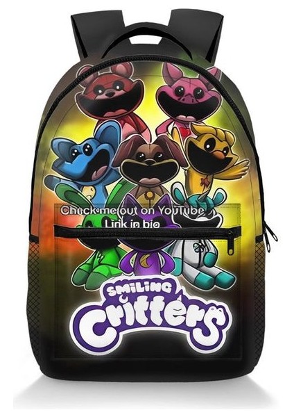 Sıcak Satış Gülümseyen Critters Büyük Kapasiteli Tam Boy Okul Çantası Sırt Çantası 30*10*41 cm Okul Çantası Dekorasyon Doğum Günü Hediyeleri (Yurt Dışından)