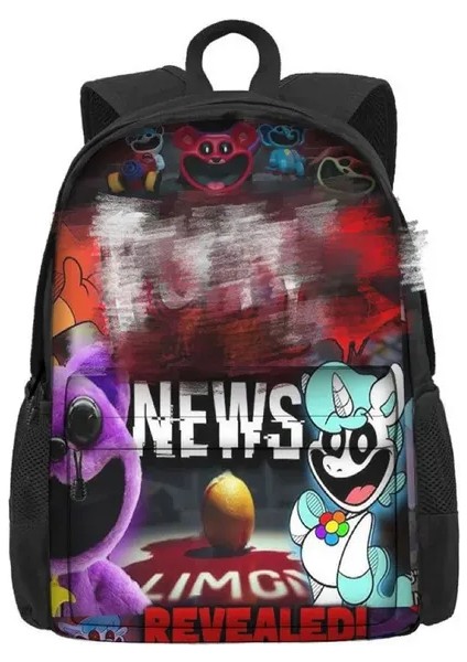 Gülümseyen Critters Sırt Çantası Gülümseyen Critters 42*32*14 cm Okul Çantası Büyük Kapasiteli Çok Amaçlı Çanta Çocuklar Için Doğum Günü Noel G (Yurt Dışından)