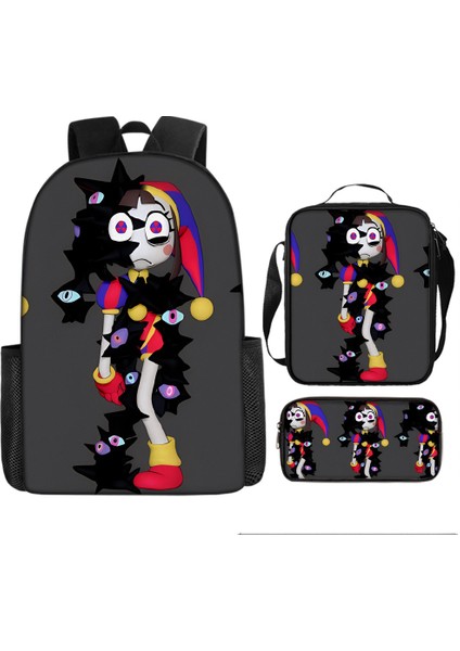 Büyülü Dijital Sirk Inanılmaz Dijital Sirk Öğrenci Çocuk Anaokulu Okul Çantası Üç Parçalı Set (Yurt Dışından)