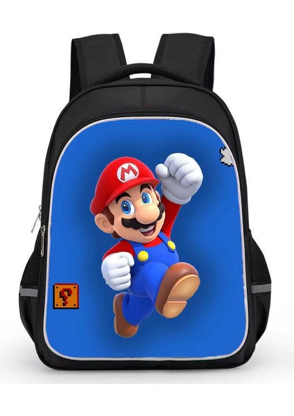Mario Oyunu Karikatür Çocuk BACKPACKS15 Inç Cosplay Çift Omuz Çantası Seyahat Çantası Kız Erkek Için Hafif Dayanıklı Yürümeye Başlayan Sırt Çantası (Yurt Dışından)