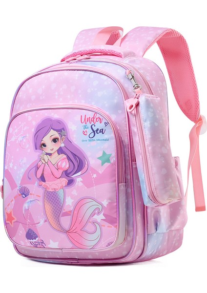 Çocuk Okul Çantası Karikatür Küçük Hayvan Anaokulu Bebek Sırt Çantası 2024 Ilkokul Öğrencisi Sırt Çantası -Pembe Denizkızı (Yurt Dışından)