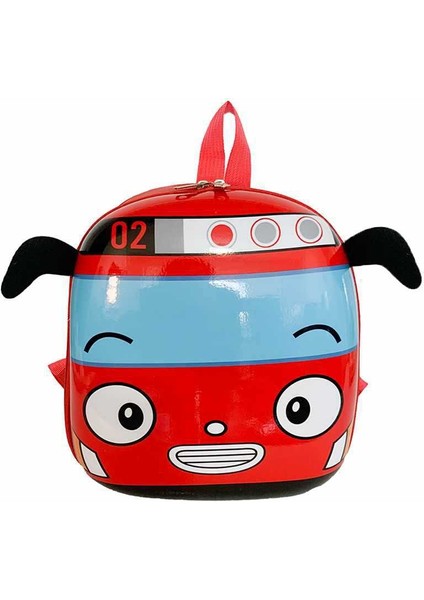 Karikatür Çanta Bebek Sevimli Çanta Sırt Çantası Erkek Kız Çocuk Anaokulu-Kırmızı Otobüs (Yurt Dışından)
