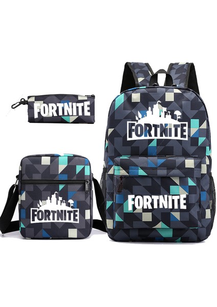 Futbol Yıldızı Messi Sırt Çantası Seti-Su Geçirmez Tuval Seyahat Sırt Çantası 3 Parça Sırt Çantası Omuz Çantası Mini Kılıf Seti (Yurt Dışından)