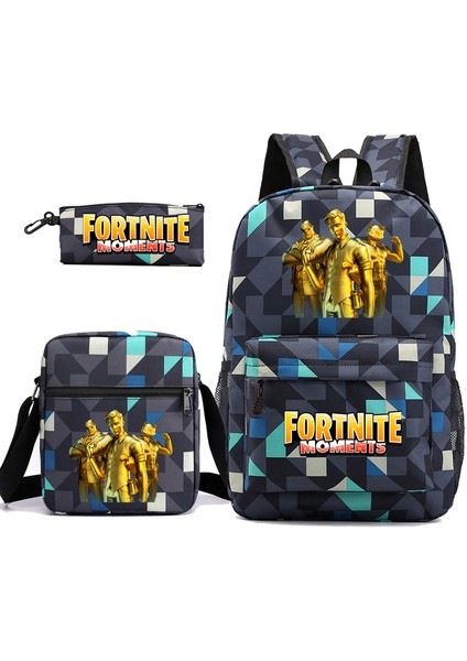 Futbol Yıldızı Messi Sırt Çantası Seti-Su Geçirmez Tuval Seyahat Sırt Çantası 3 Parça Sırt Çantası Omuz Çantası Mini Kılıf Seti (Yurt Dışından)