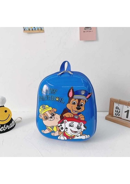 Karikatür Çanta Bebek Sevimli Çanta Sırt Çantası Erkek Kız Çocuk Anaokulu-Koyu Mavi Üç Köpek (Yurt Dışından)