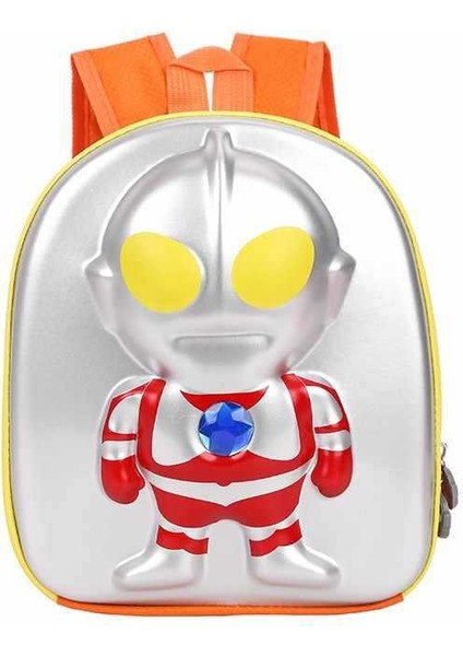 Karikatür Çanta Bebek Sevimli Çanta Sırt Çantası Erkek Kız Çocuk Anaokulu-Turuncu 3D Ultraman (Yurt Dışından)
