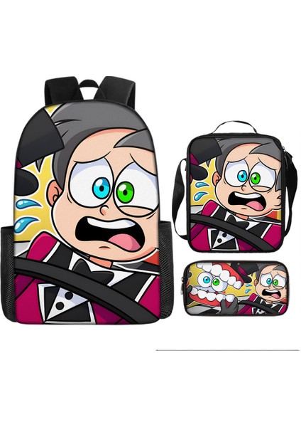 Büyülü Dijital Sirk Inanılmaz Dijital Sirk Öğrenci Çocuk Anaokulu Okul Çantası Üç Parçalı Set (Yurt Dışından)