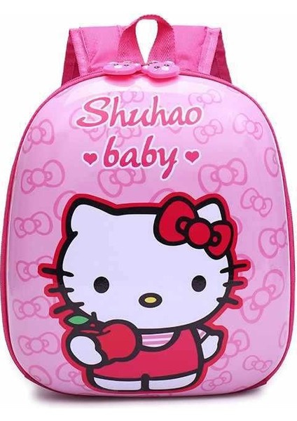 Karikatür Çanta Bebek Sevimli Çanta Sırt Çantası Erkek Kız Çocuk Anaokulu-Pembe Elma Kedi (Yurt Dışından)