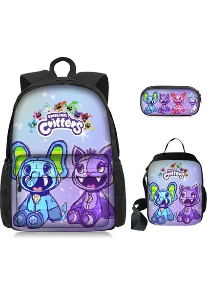 Adet/takım Gülümseyen Yaratıklar Sırt Çantası Omuzdan Askili Çanta Kalem Kutusu 3D Anime Baskı Öğrenci Okul Çantası Moda Okul Malzemeleri Öğrenciler Için (Yurt Dışından)