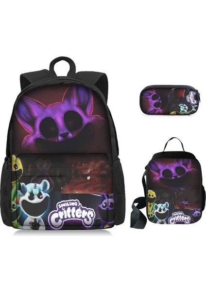Adet/takım Gülümseyen Yaratıklar Sırt Çantası Omuzdan Askili Çanta Kalem Kutusu 3D Anime Baskı Öğrenci Okul Çantası Moda Okul Malzemeleri Öğrenciler Için (Yurt Dışından)